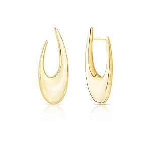 BRINCO OVAL VAZADO OURO SM