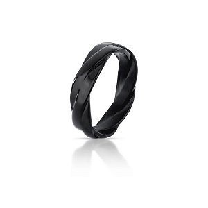 ANEL TRANCADO NEGRO 5MM ACO