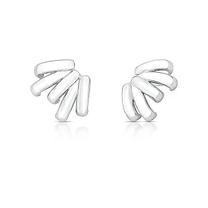 BRINCO EAR CUFF CURVO COM CINCO VOLTAS LISAS BAN. RODIO SM