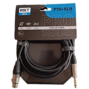 Cabo de Microfone P10 XLR Banhado a Ouro Pro Series MXT 5 Metros