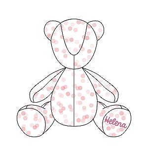 Urso Personalizável Confetti rosa