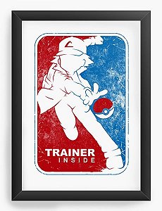 Quadro Decorativo A3 (45x33)  Pokemon Ash