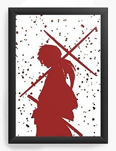 Quadro Decorativo A4 (33X24) Anime Samurai X