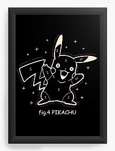 Quadro Decorativo A4 (33X24) Pikachu, Pokemon