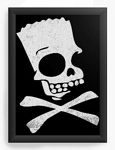 Quadro Decorativo A4 (33X24) The Simpsons Bart Skull