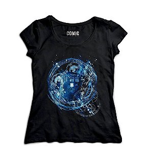 Camiseta Feminina Doctor Who Police Box - Nerd e Geek - Presentes Criativos