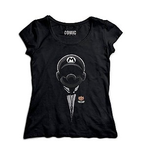 Camiseta Feminina Mario the god father - Nerd e Geek - Presentes Criativos