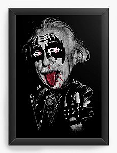 Quadro Decorativo A4 (33X24) Albert Einstein - Nerd e Geek - Presentes Criativos