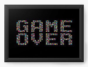 Quadro Decorativo A4 (33X24) Game Over - Nerd e Geek - Presentes Criativos