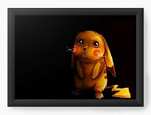 Quadro Decorativo A4 (33X24) Pikachu - Pokemon - Nerd e Geek - Presentes Criativos