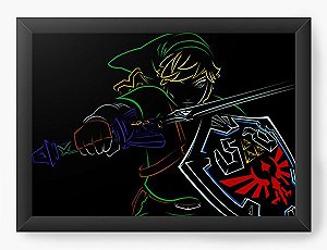 Quadro Decorativo A4 (33X24) The Legend of Zelda Link - Nerd e Geek - Presentes Criativos