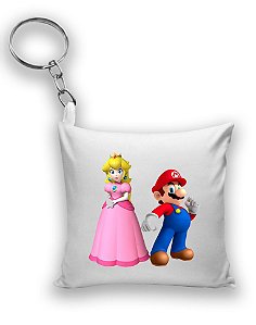 Chaveiro Princesa Peach e Mario - Nerd e Geek - Presentes Criativos