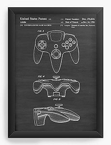 Quadro Decorativo A4 (33X24) Nintendo 64 - Nerd e Geek - Presentes Criativos