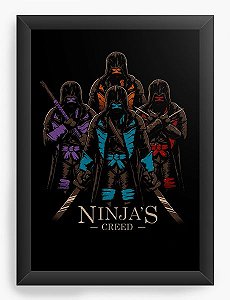 Quadro Decorativo A4 (33X24) Tartarugas Ninjas - Nerd e Geek - Presentes Criativos