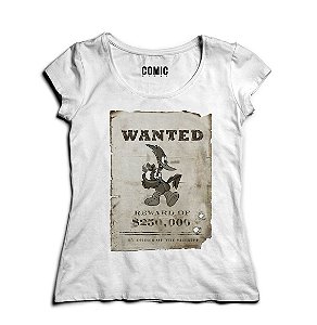 Camiseta Feminina Wanted - Nerd e Geek - Presentes Criativos