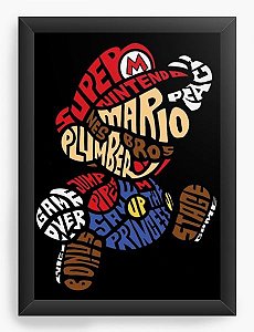 Quadro Decorativo A4 (33X24) Super Mario - Nerd e Geek - Presentes Criativos