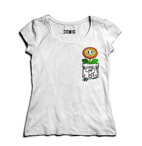 Camiseta Feminina Fire Flower bolso - Nerd e Geek - Presentes Criativos