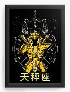 Quadro Decorativo A4 (33X24) Anime Cavaleiros do Zodíaco Libra