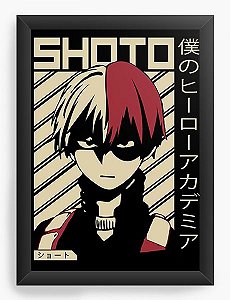 Quadro Decorativo A4 (33X24) Anime My Hero Academia Shoto Todoroki - Nerd e Geek - Presentes Criativos