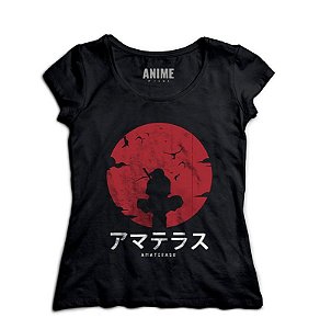 Camiseta  Feminina Anime Itachi Amaterasu