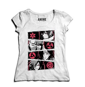 Camiseta  Feminina Anime Naruto Sharingan