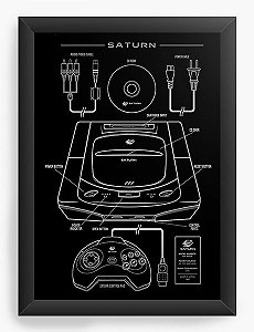 Quadro Decorativo A4 (33X24) Saturn - Nerd e Geek - Presentes Criativos