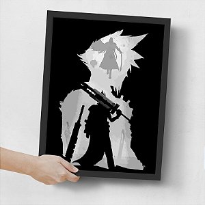 Quadro Decorativo A4 (33X24) Final Fantasy VII - Final Battle - Nerd e Geek - Presentes Criativos