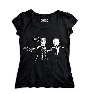 Camiseta Feminina Doug Fiction - Nerd e Geek - Presentes Criativos