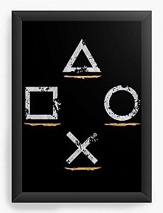 Quadro Decorativo A3 (45X33) Controle Play - Nerd e Geek - Presentes Criativos