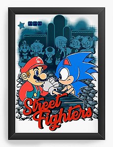 Loja Geek - Camiseta Sonic Hedghog vs Mario Bros - Camisetas Nerd e Geek, Presentes Criativos