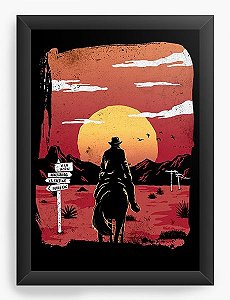 Quadro Com Moldura Mapa Red Dead Redemption 2 33x45cm A3