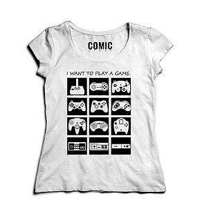 Camiseta Feminina Play Game  - Presentes Criativos