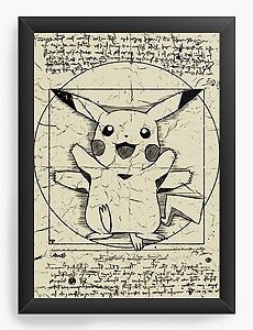 Quadro Decorativo A4 (33X24) Pokemon Pikachu - Nerd e Geek - Presentes Criativos