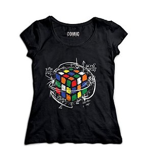 Camiseta Feminina Cubo Mágico - Nerd e Geek - Presentes Criativos