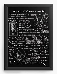 Quadro Decorativo A3 (45X33) Theory of Relativity Space Time - Nerd e Geek - Presentes Criativos
