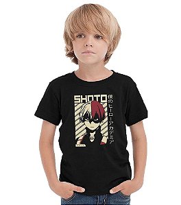 Camiseta Infantil Anime My Hero Academia Shoto Todoroki  - Nerd e Geek - Presentes Criativos