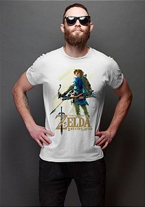 Camiseta Masculina  Legend of Zelda Breath of The Wild - Nerd e Geek - Presentes Criativos