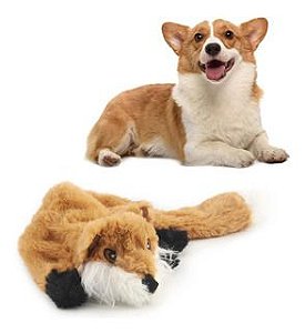 Raposa de Pelúcia Brinquedo Pet - Interativo e Resistente para Cães