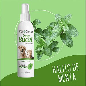 Spray Bucal Pet Clean Sabor Menta para Cães e Gatos 120ML