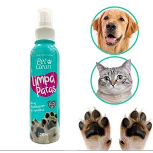 Spray Limpa Patas Pet Clean para Cães e Gatos 120ml