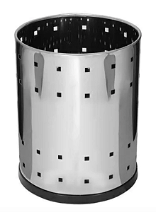 Lixeira Redonda Inox Telada 13L