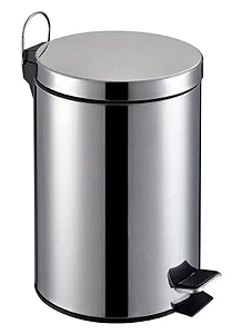 Lixeira Redonda Inox com Pedal e Balde 12L