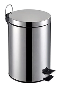 Lixeira Redonda Inox com Pedal e Balde 3L