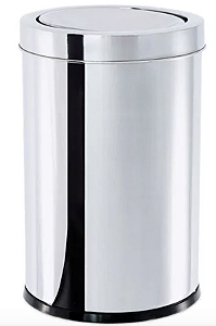 Lixeira Redonda Inox com Tampa Basculante 21L