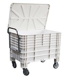 Carro Coletor Contentor Plástico com Tampa 370L