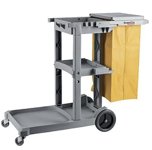 Carro Funcional para Limpeza Multifuncional com Bolsa de Vinil
