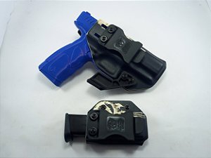 Coldre + porta carregador (Justiceiro) Taurus TS9 - Destro