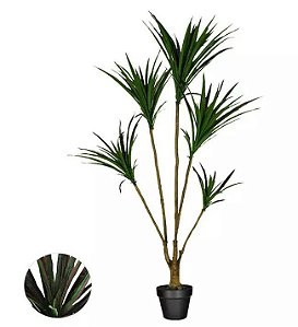 Planta Árvore Artificial Dracena Marginata Verde Vermelho 1,2m