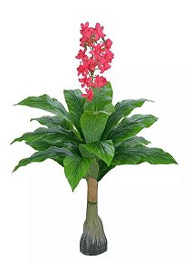 Planta Árvore Artificial Flor Rosa 1,1m