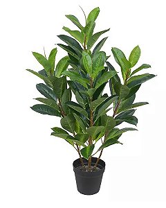 Planta Árvore Artificial Ficus Elástica Real Toque Verde 85cm